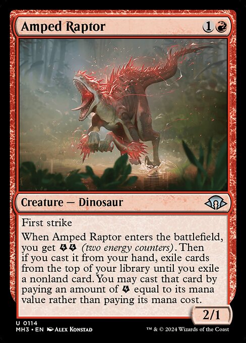 naokuroshop MTG [MH3][0114][赤][U][EN][色めき立つ猛竜/Amped Raptor] NM