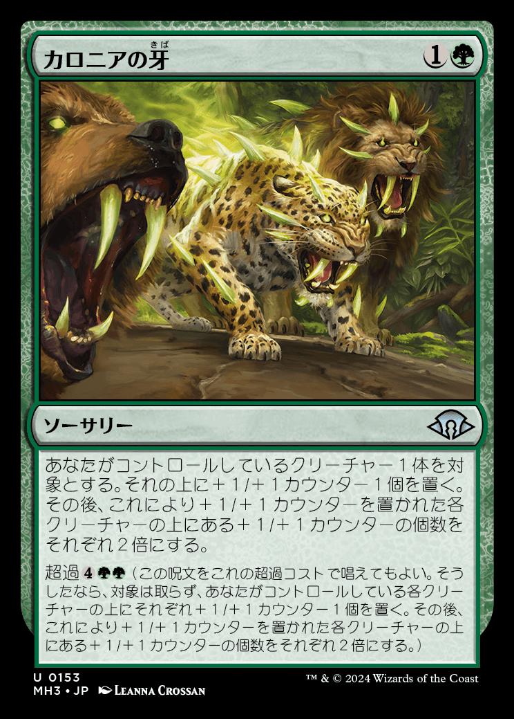 naokuroshop MTG [MH3][0153][緑][U][JP][カロニアの牙/Fangs of Kalonia] NM