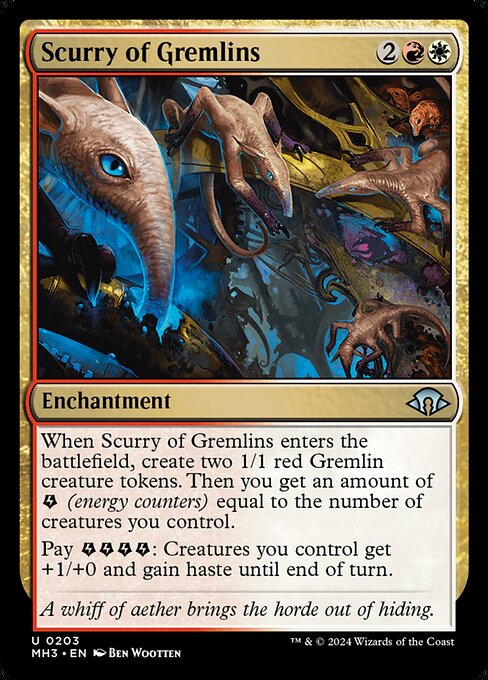 naokuroshop MTG [MH3][0203][多][U][EN][グレムリンの小走り/Scurry of Gremlins]（foil） NM