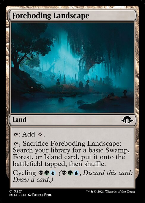 naokuroshop MTG [MH3][0221][土地][C][EN][不吉地帯/Foreboding Landscape]（foil） NM