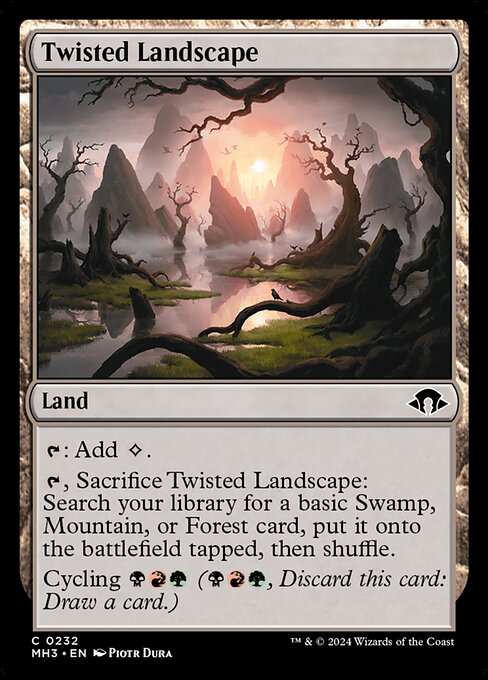 naokuroshop MTG [MH3][0232][土地][C][EN][屈曲地帯/Twisted Landscape]（foil） NM