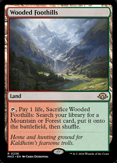 naokuroshop MTG [MH3][0236][土地][R][EN][樹木茂る山麓/Wooded Foothills]（foil） NM