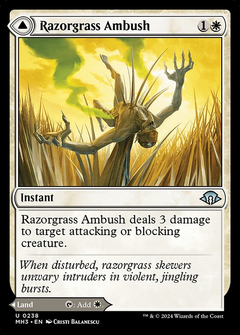 naokuroshop MTG [MH3][0238][白][U][EN][剃刀草の待ち伏せ/Razorgrass Ambush] NM