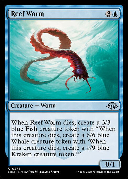 naokuroshop MTG [MH3][0271][青][U][EN][浅瀬蟲/Reef Worm]（foil） NM