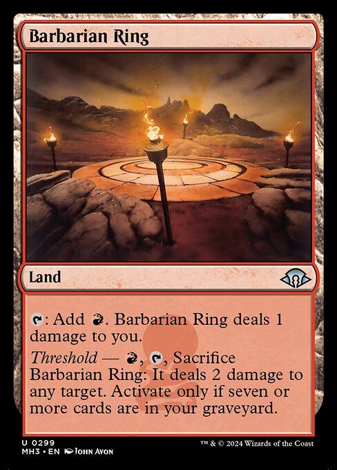 naokuroshop MTG [MH3][0299][土地][U][EN][蛮族のリング/Barbarian Ring]（foil） NM