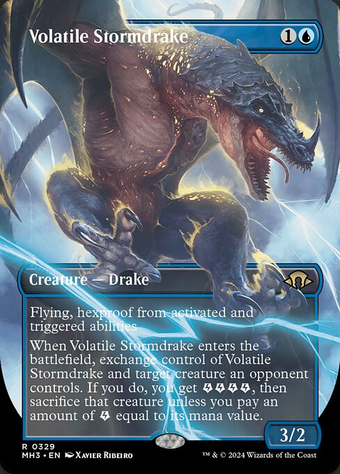 naokuroshop MTG [MH3][0329][青][R][EN][荒れ模様のストームドレイク/Volatile Stormdrake]（foil） NM