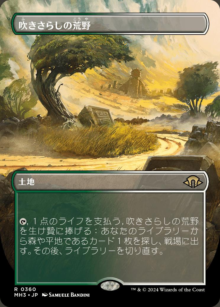 naokuroshop MTG [MH3][0360][土地][R][JP][吹きさらしの荒野/Windswept Heath]（foil） NM