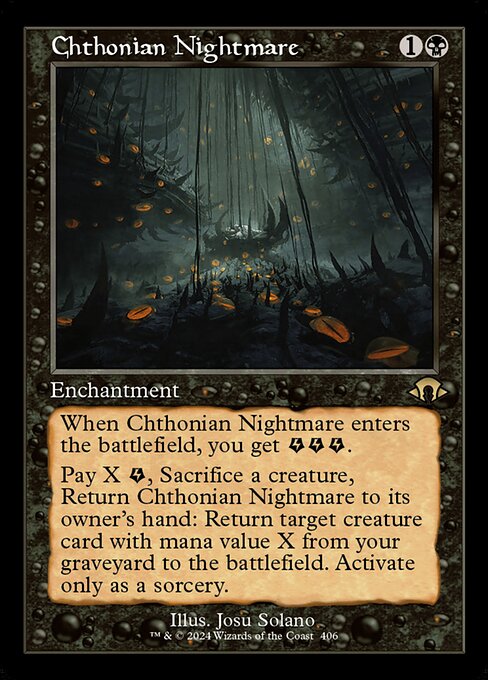 naokuroshop MTG [MH3][0406][黒][R][EN][黄泉帰る悪夢/Chthonian Nightmare] NM