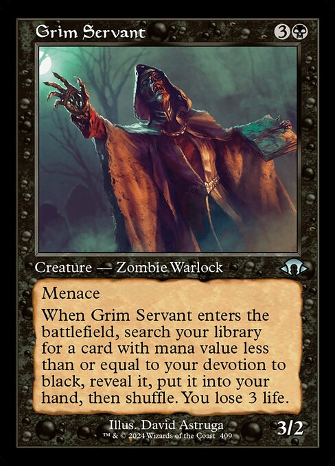 naokuroshop MTG [MH3][0409][黒][U][EN][不気味な奉仕者/Grim Servant]（foil） NM