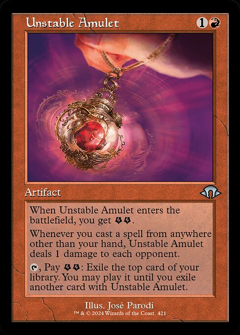 naokuroshop MTG [MH3][0421][赤][U][EN][不安定な護符/Unstable Amulet]（foil） NM