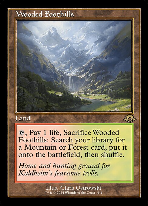 naokuroshop MTG [MH3][0441][土地][R][EN][樹木茂る山麓/Wooded Foothills]（foil） NM