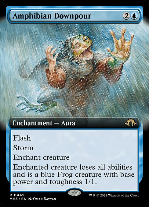 naokuroshop MTG [MH3][0449][青][R][EN][両生類の豪雨/Amphibian Downpour]（foil） NM