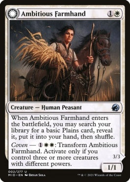 naokuroshop MTG [MID][002][白][U][EN][野心的な農場労働者/Ambitious Farmhand]（foil） NM