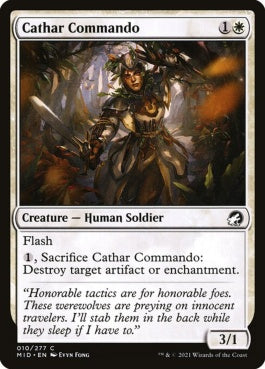 naokuroshop MTG [MID][010][白][C][EN][聖戦士の奇襲兵/Cathar Commando]（foil） NM