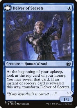 naokuroshop MTG [MID][047][青][U][EN][秘密を掘り下げる者/Delver of Secrets]（foil） NM