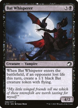 naokuroshop MTG [MID][086][黒][C][EN][コウモリに囁く者/Bat Whisperer]（foil） NM