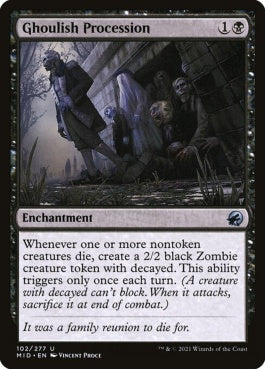 naokuroshop MTG [MID][102][黒][U][EN][グールの行進/Ghoulish Procession]（foil） NM