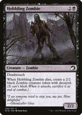 naokuroshop MTG [MID][106][黒][C][EN][引きずり足のゾンビ/Hobbling Zombie]（foil） NM