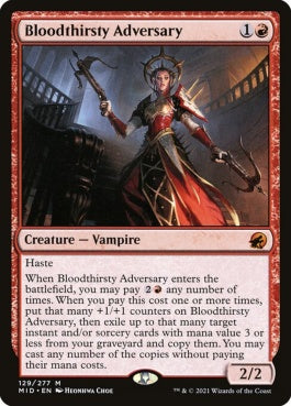 naokuroshop MTG [MID][129][赤][M][EN][血に飢えた敵対者/Bloodthirsty Adversary]（foil） NM