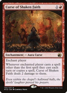 naokuroshop MTG [MID][134][赤][R][EN][揺らぐ信仰の呪い/Curse of Shaken Faith]（foil） NM