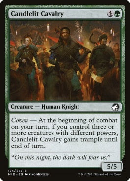 naokuroshop MTG [MID][175][緑][C][EN][蝋燭明かりの騎兵/Candlelit Cavalry]（foil） NM