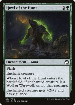 naokuroshop MTG [MID][188][緑][C][EN][狩りの遠吠え/Howl of the Hunt]（foil） NM