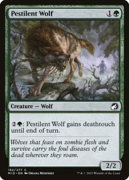 naokuroshop MTG [MID][192][緑][C][EN][伝染病の狼/Pestilent Wolf]（foil） NM