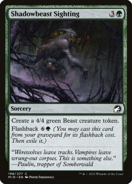 naokuroshop MTG [MID][198][緑][C][EN][影野獣の目撃/Shadowbeast Sighting]（foil） NM