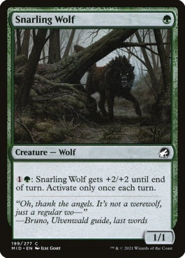 naokuroshop MTG [MID][199][緑][C][EN][うなる狼/Snarling Wolf]（foil） NM