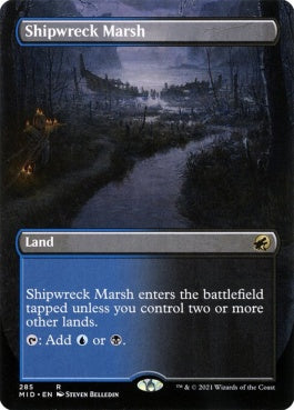 naokuroshop MTG [MID][285][土地][R][EN][難破船の湿地/Shipwreck Marsh]（foil） NM