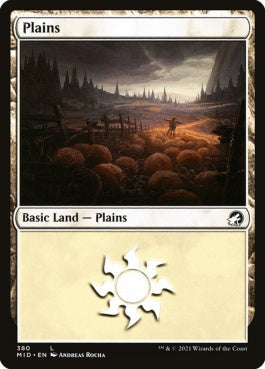 naokuroshop MTG [MID][380][土地][C][EN][平地/Plains]（foil） NM