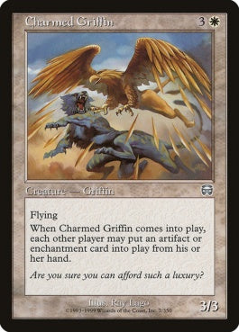 naokuroshop MTG [MMQ][007][白][U][EN][魅せられたグリフィン/Charmed Griffin] NM