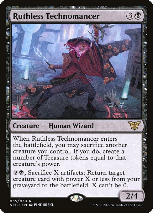 naokuroshop MTG [NEC][0035][黒][R][[EN][無情な屍技術師/Ruthless Technomancer]（foil） NM