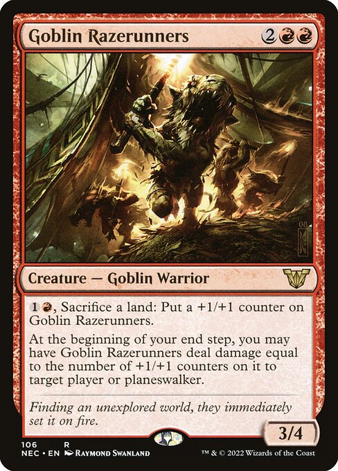 naokuroshop MTG [NEC][0106][赤][R][[EN][ゴブリンの壊し走り/Goblin Razerunners] NM