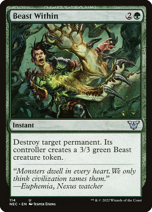 naokuroshop MTG [NEC][0114][緑][U][[EN][内にいる獣/Beast Within] NM