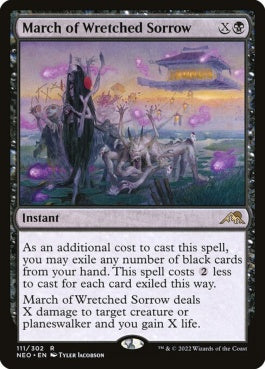 naokuroshop MTG [NEO][111][黒][R][EN][不憫な悲哀の行進/March of Wretched Sorrow]（foil） NM