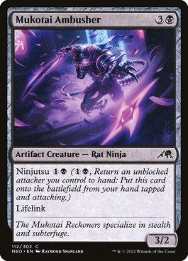 naokuroshop MTG [NEO][112][黒][C][EN][無孤勢団の伏兵/Mukotai Ambusher]（foil） NM