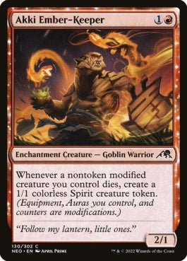 naokuroshop MTG [NEO][130][赤][C][EN][悪忌の種火守り/Akki Ember-Keeper]（foil） NM