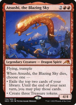 naokuroshop MTG [NEO][134][赤][M][EN][燃え立つ空、軋賜/Atsushi, the Blazing Sky]（foil） NM