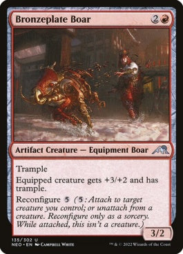 naokuroshop MTG [NEO][135][赤][U][EN][青銅鎧の猪/Bronzeplate Boar]（foil） NM