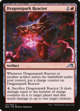 naokuroshop MTG [NEO][137][赤][U][EN][龍火花の反応炉/Dragonspark Reactor]（foil） NM