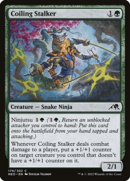 naokuroshop MTG [NEO][179][緑][C][EN][とぐろ巻きの忍び寄り/Coiling Stalker]（foil） NM