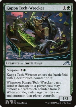 naokuroshop MTG [NEO][198][緑][U][EN][機械壊しの河童/Kappa Tech-Wrecker]（foil） NM