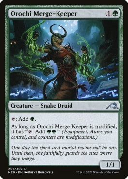 naokuroshop MTG [NEO][203][緑][U][EN][大蛇の統合守り/Orochi Merge-Keeper]（foil） NM