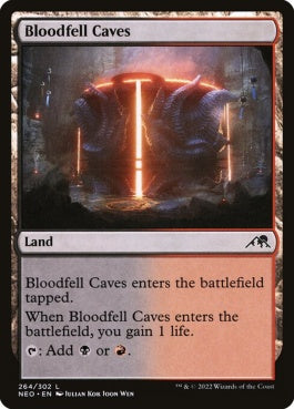 naokuroshop MTG [NEO][264][土地][C][EN][血溜まりの洞窟/Bloodfell Caves]（foil） NM