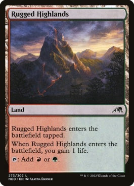 naokuroshop MTG [NEO][273][土地][C][EN][岩だらけの高地/Rugged Highlands] NM