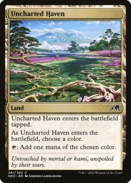 naokuroshop MTG [NEO][281][土地][C][EN][未知なる安息地/Uncharted Haven]（foil） NM