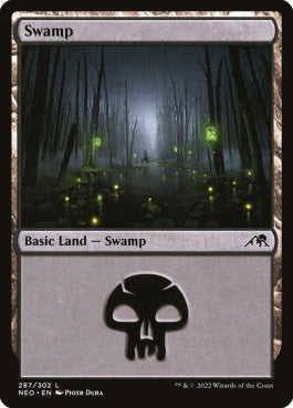 naokuroshop MTG [NEO][287][土地][C][EN][沼/Swamp]（foil） NM