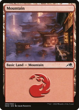 naokuroshop MTG [NEO][290][土地][C][EN][山/Mountain]（foil） NM