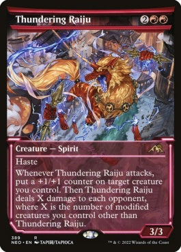 naokuroshop MTG [NEO][389][赤][R][EN][轟く雷獣/Thundering Raiju]（foil） NM